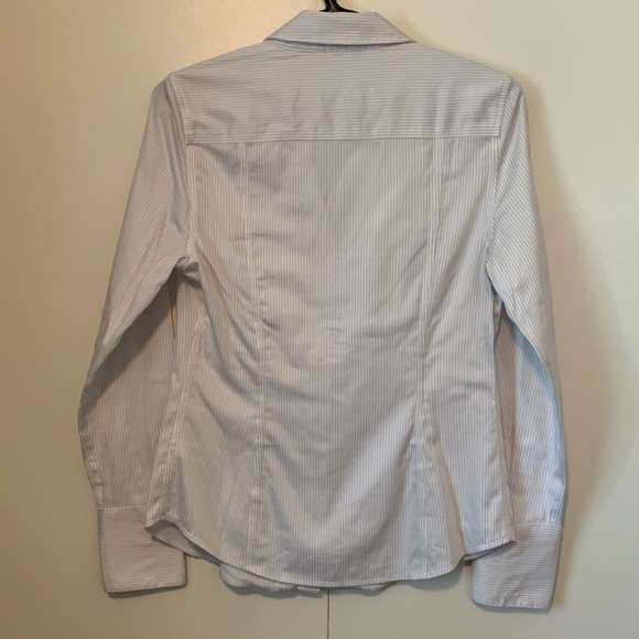 Calvin Klein Y2K Pin Stripe V-Neck Button Down Long Sleeve Shirt Size Small - Picture 2 of 6